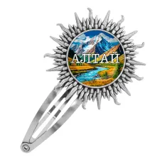 Заколка металлическая, цвет серебро, Алтай C0403045