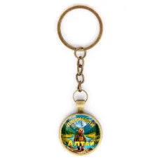 Круглый брелок, цвет бронза, с цепочкой, Любимый Алтай C0404018