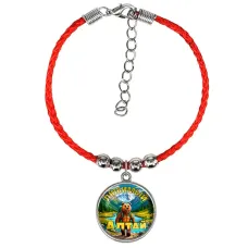 Браслет из красного шнура, Любимый Алтай C0404047