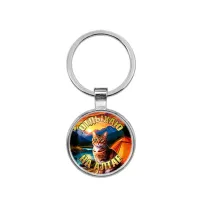 Круглый брелок, цвет серебро, Отдыхаю на Алтае C0405021