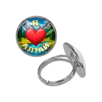 Кольцо металлическое, цвет серебро, Я люблю Алтай C0408015