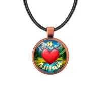 Кулон, цвет медь, со шнурком, Я люблю Алтай C0408031