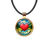 Кулон, цвет золото, со шнурком, Я люблю Алтай C0408033