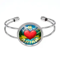 Браслет металлический, цвет серебро, Я люблю Алтай C0408034