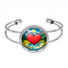 Браслет металлический, цвет серебро, Я люблю Алтай C0408034