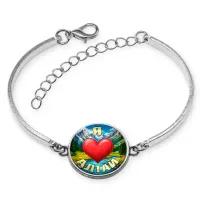 Браслет металлический, цвет серебро, Я люблю Алтай C0408046