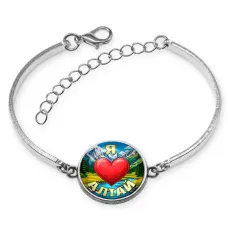 Браслет металлический, цвет серебро, Я люблю Алтай C0408046