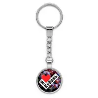 Круглый брелок, цвет серебро, с цепочкой, Я люблю Кубань C0501022