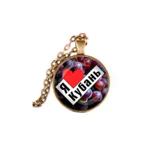 Кулон, цвет бронза, с цепочкой, Я люблю Кубань C0501028