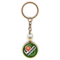 Круглый брелок, цвет бронза, с цепочкой, Я люблю Краснодар C0502018