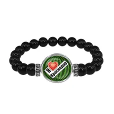 Браслет из черного агата, Я люблю Краснодар C0502056
