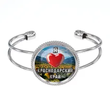 Браслет металлический, цвет серебро, Я люблю Краснодарский край C0503034