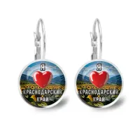 Серьги металлические, Я люблю Краснодарский край C0503038