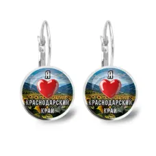 Серьги металлические, Я люблю Краснодарский край C0503038