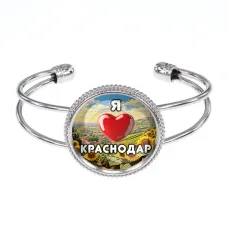 Браслет металлический, цвет серебро, Я люблю Краснодар C0504034