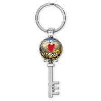 Брелок ключ, цвет серебро, с кольцом для ключей, Я люблю Краснодар C0504044