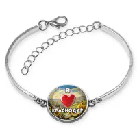 Браслет металлический, цвет серебро, Я люблю Краснодар C0504046