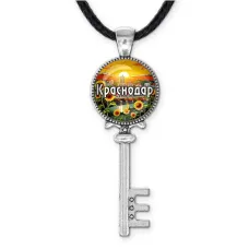 Кулон ключ, цвет серебро, со шнурком, Краснодар C0505043