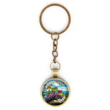 Круглый брелок, цвет бронза, с цепочкой, Краснодарский край C0506018