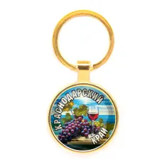 Круглый брелок, цвет золото, Краснодарский край C0506019