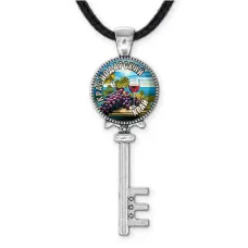 Кулон ключ, цвет серебро, со шнурком, Краснодарский край C0506043
