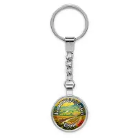 Круглый брелок, цвет серебро, с цепочкой, Краснодарский край C0507022