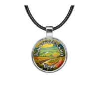 Кулон, цвет серебро, со шнурком, Краснодарский край C0507027