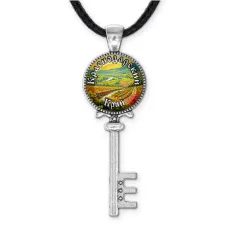 Кулон ключ, цвет серебро, со шнурком, Краснодарский край C0507043