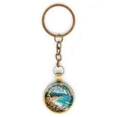 Круглый брелок, цвет бронза, с цепочкой, Краснодарский край C0508018