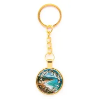 Круглый брелок, цвет золото, с цепочкой, Краснодарский край C0508020