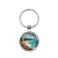 Круглый брелок, цвет серебро, Краснодарский край C0508021