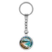 Круглый брелок, цвет серебро, с цепочкой, Краснодарский край C0508022