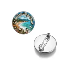 Круглый значок, цвет серебро, Краснодарский край C0508023