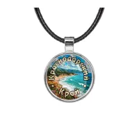 Кулон, цвет серебро, со шнурком, Краснодарский край C0508027