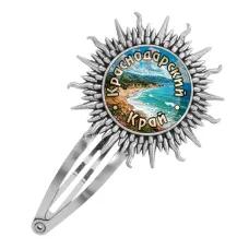 Заколка металлическая, цвет серебро, Краснодарский край C0508045