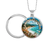 Кулон-брелок, цвет серебро, с цепочкой и кольцом, Краснодарский край C0508054