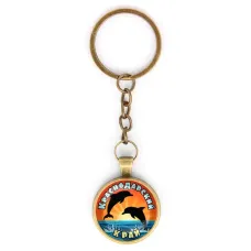 Круглый брелок, цвет бронза, с цепочкой, Краснодарский край C0509018
