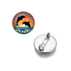 Круглый значок, цвет серебро, Краснодарский край C0509023