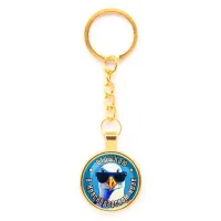 Круглый брелок, цвет золото, с цепочкой, Отдыхаю в Краснодарском крае C0510020