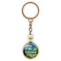 Круглый брелок, цвет бронза, с цепочкой, Северный Кавказ C0512018