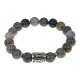 Браслет с руной Мир, нерж. сталь, Яшма индийская 10мм BSRNX10-01-01
