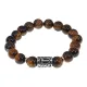 Браслет с руной Чернобог нерж.сталь, Тигровый глаз 10мм BSRNX10-02-02