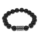 Браслет с руной Нужда нерж.сталь, Черный агат 10мм BSRNX10-05-01