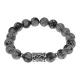 Браслет с руной Уд нерж.сталь, Обсидиан 10мм BSRNX10-11-02