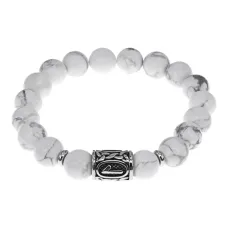 Браслет с руной Леля нерж.сталь, Кахолонг 10мм BSRNX10-12-01