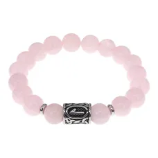 Браслет с руной Леля нерж.сталь, Розовый кварц 10мм BSRNX10-12-02