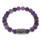 Браслет с руной Алатырь нерж.сталь, Аметист 8мм BSRNX8-03-01