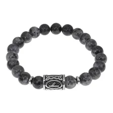 Браслет с руной Нужда нерж.сталь, Лабрадор 8мм BSRNX8-05-02