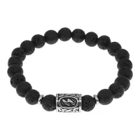 Браслет с руной Сила нерж.сталь, Лава 8мм BSRNX8-08-01