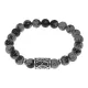 Браслет с руной Уд нерж.сталь, Обсидиан 8мм BSRNX8-11-02